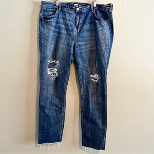 #178 Old Navy Distressed Boyfriend Jeans Tall with Raw Hem